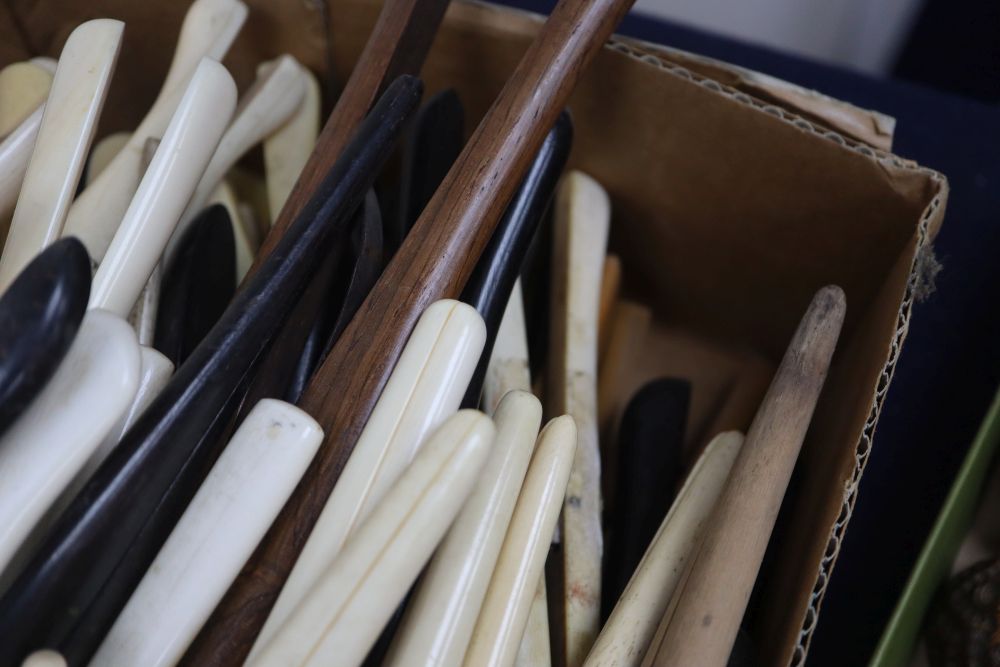 A collection of ivory treen and bone glove stretchers, late 19th/early 20th century